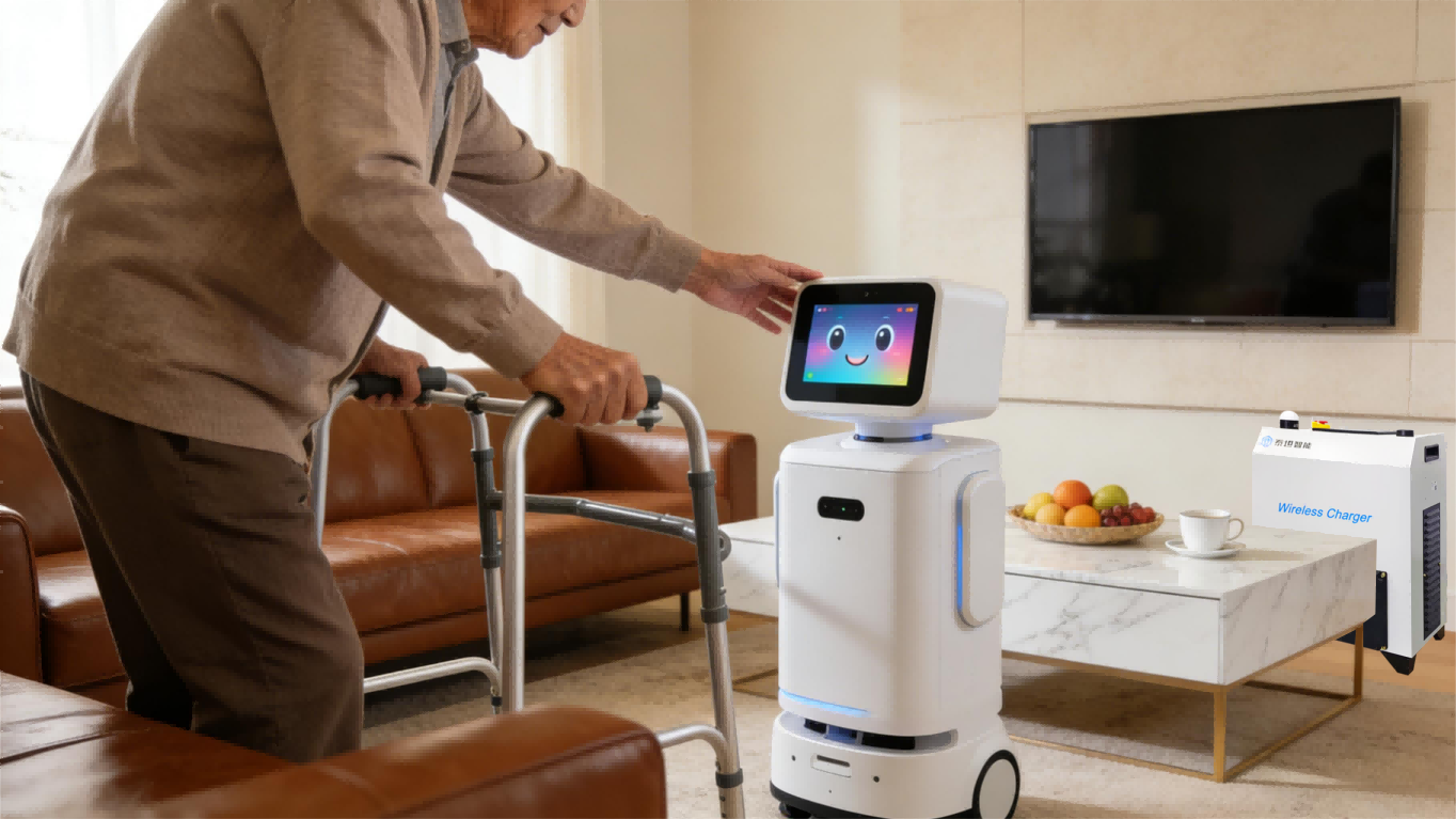 养老机器人+无线充电机