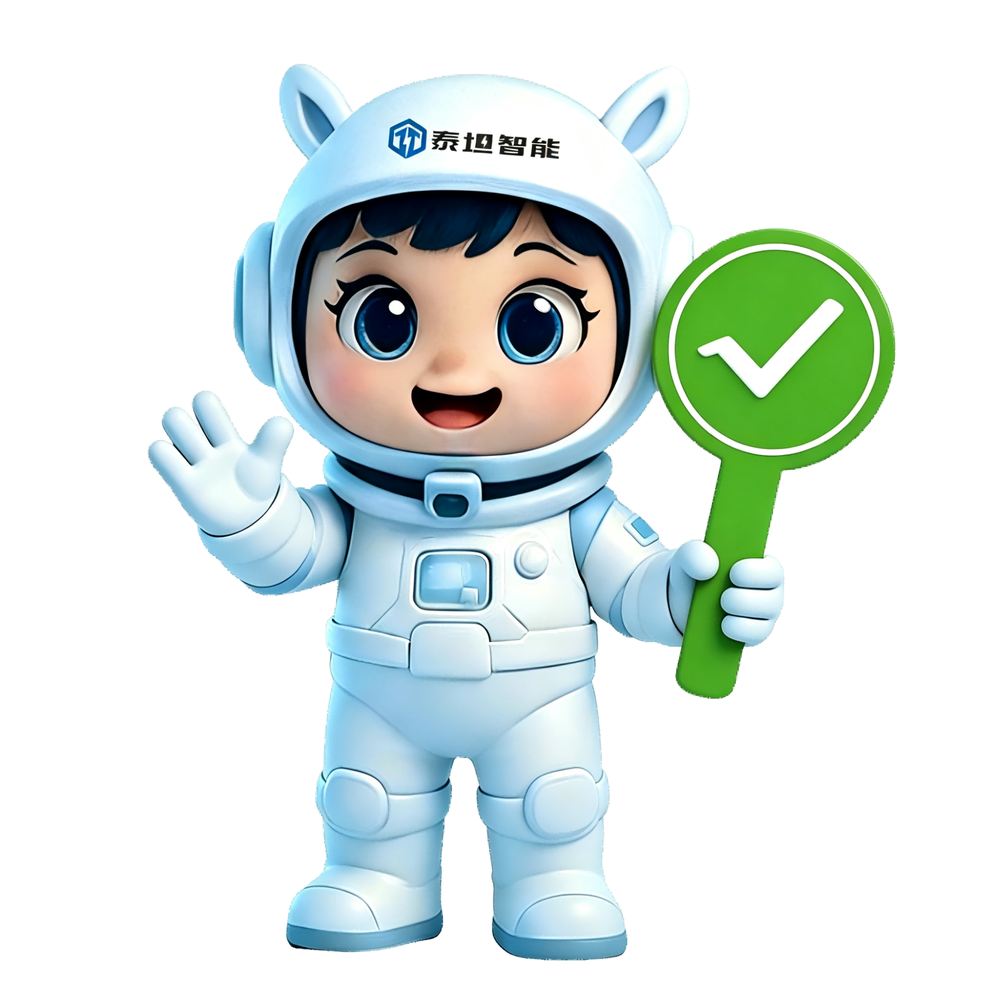 IP形象举打勾手牌 IP形象举打勾手牌